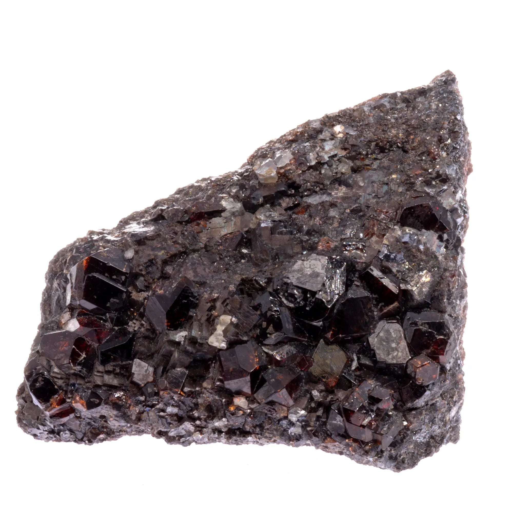 Grenat Spessartine cristaux sur Galène et Rhodonite - Australie - Brute - CRISTAL SOURCES