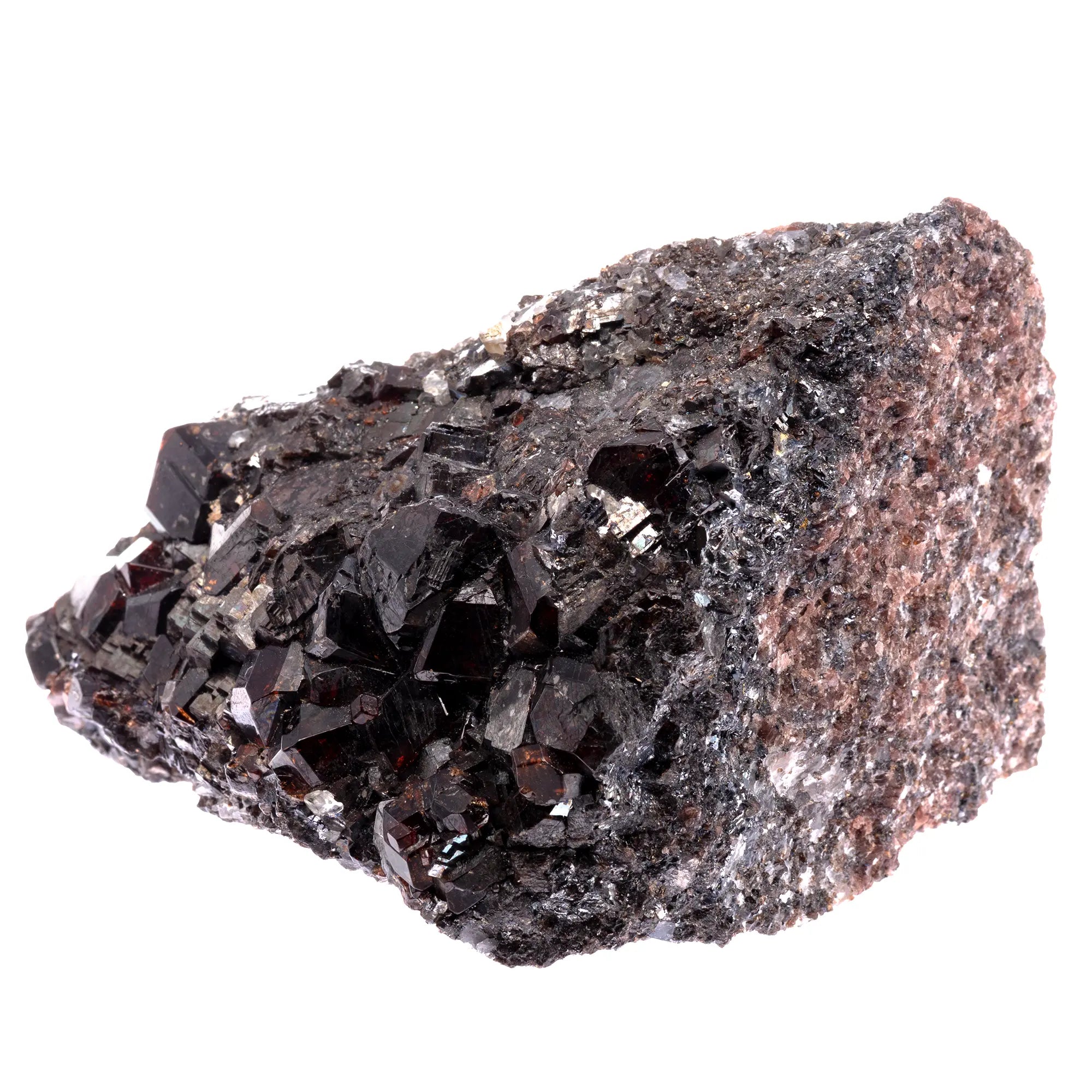 Grenat Spessartine cristaux sur Galène et Rhodonite - Australie - Brute - CRISTAL SOURCES