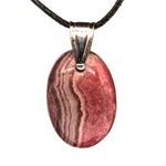 Pendentif Rhodochrosite argent - ovale - 2,5 à 3 cm - CRISTAL SOURCES