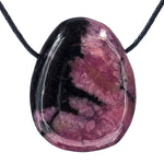 Pendentif Rhodonite - pierre percée  - CRISTAL SOURCES