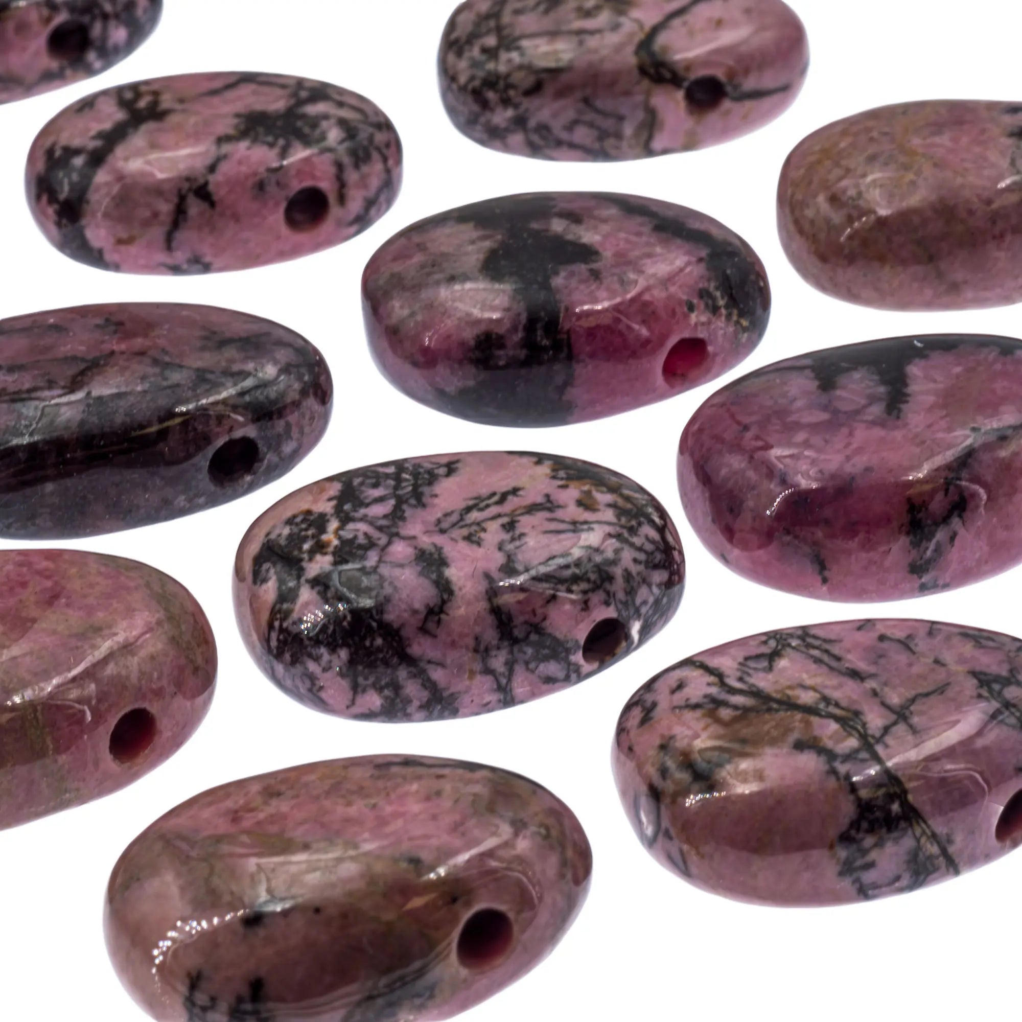 Pendentif Rhodonite - pierre percée  - CRISTAL SOURCES