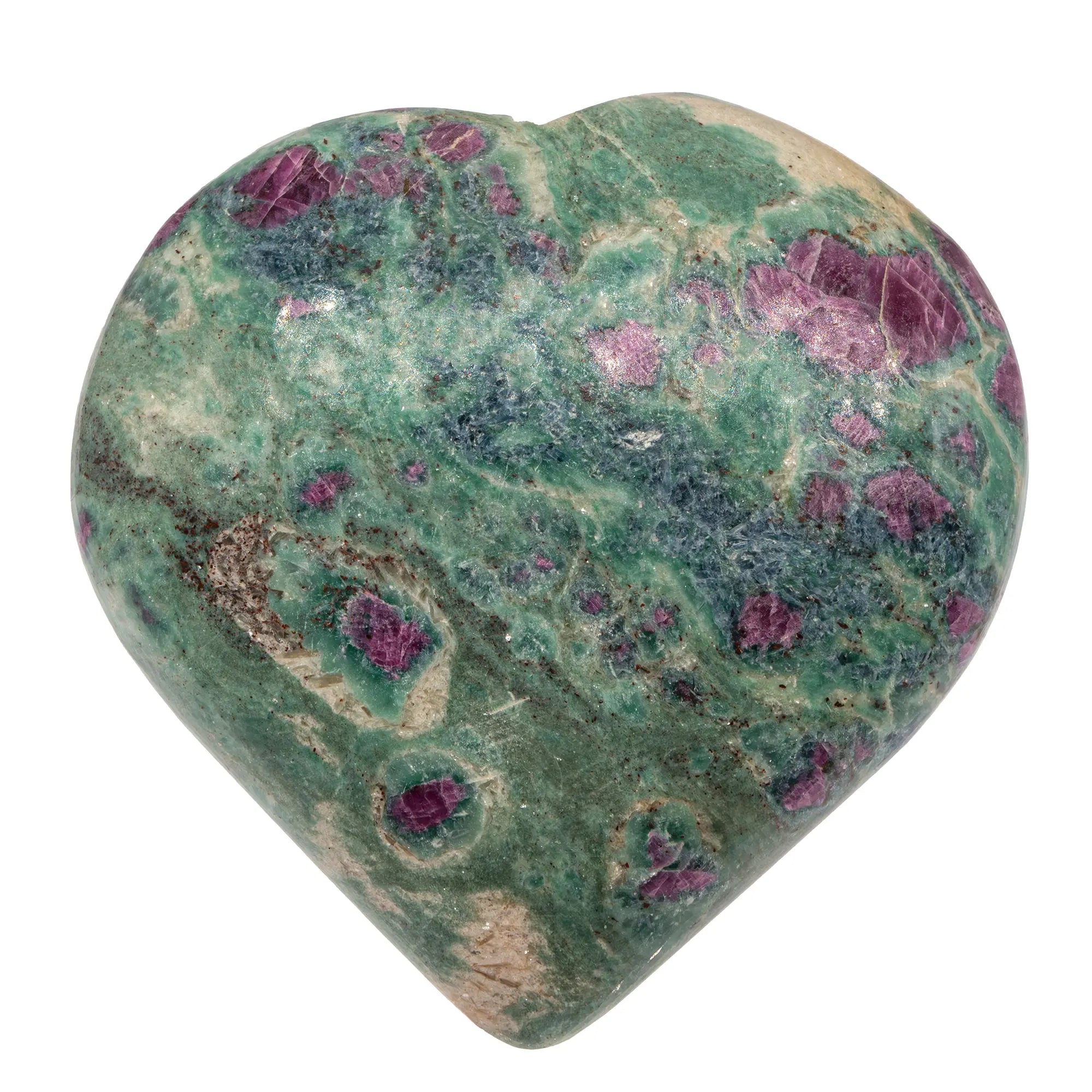 Rubis - Fuchsite - cœur poli - 6 à 7 cm - Inde - CRISTAL SOURCES