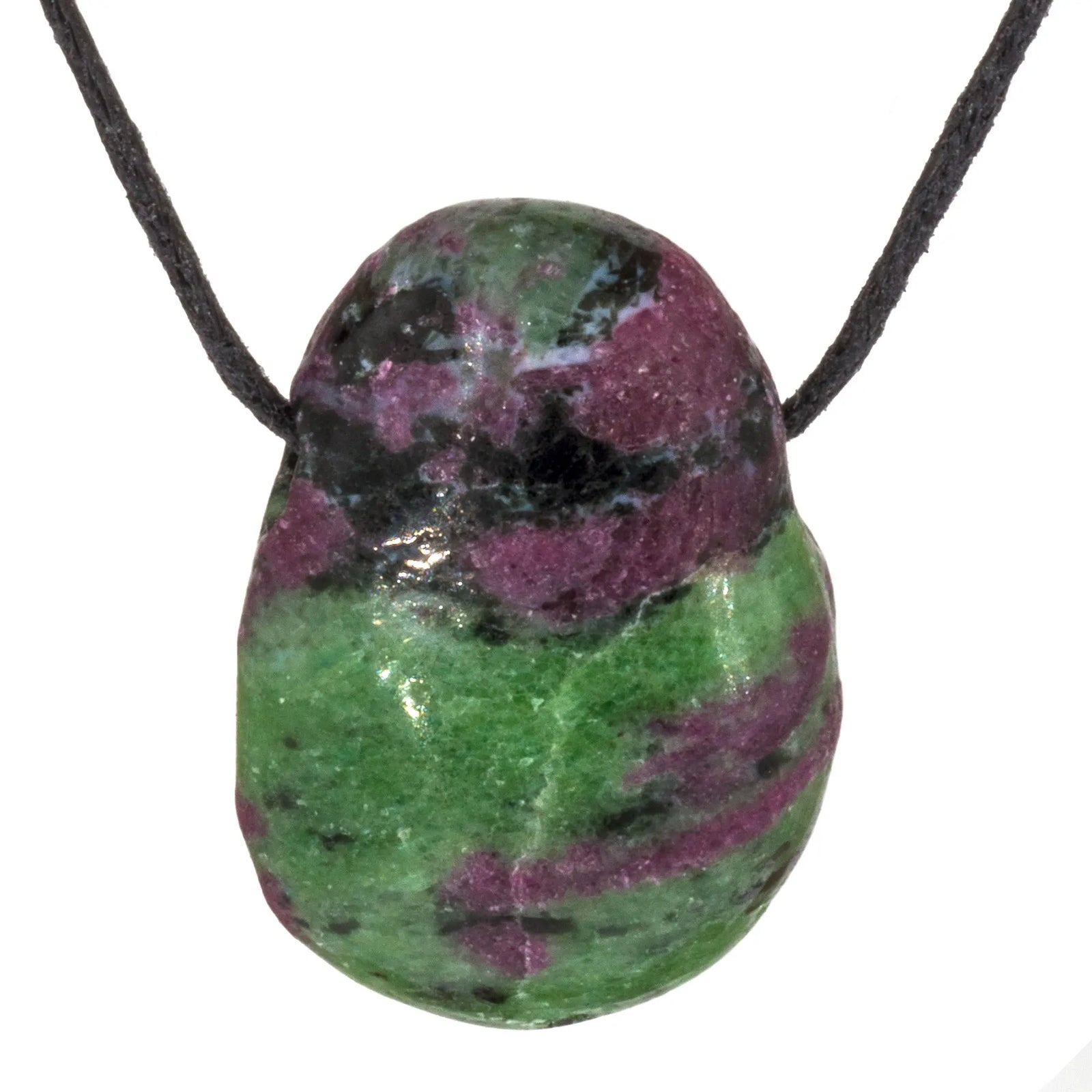 Pendentif Rubis sur zoïsite - anyolite - pierre percé - CRISTAL SOURCES