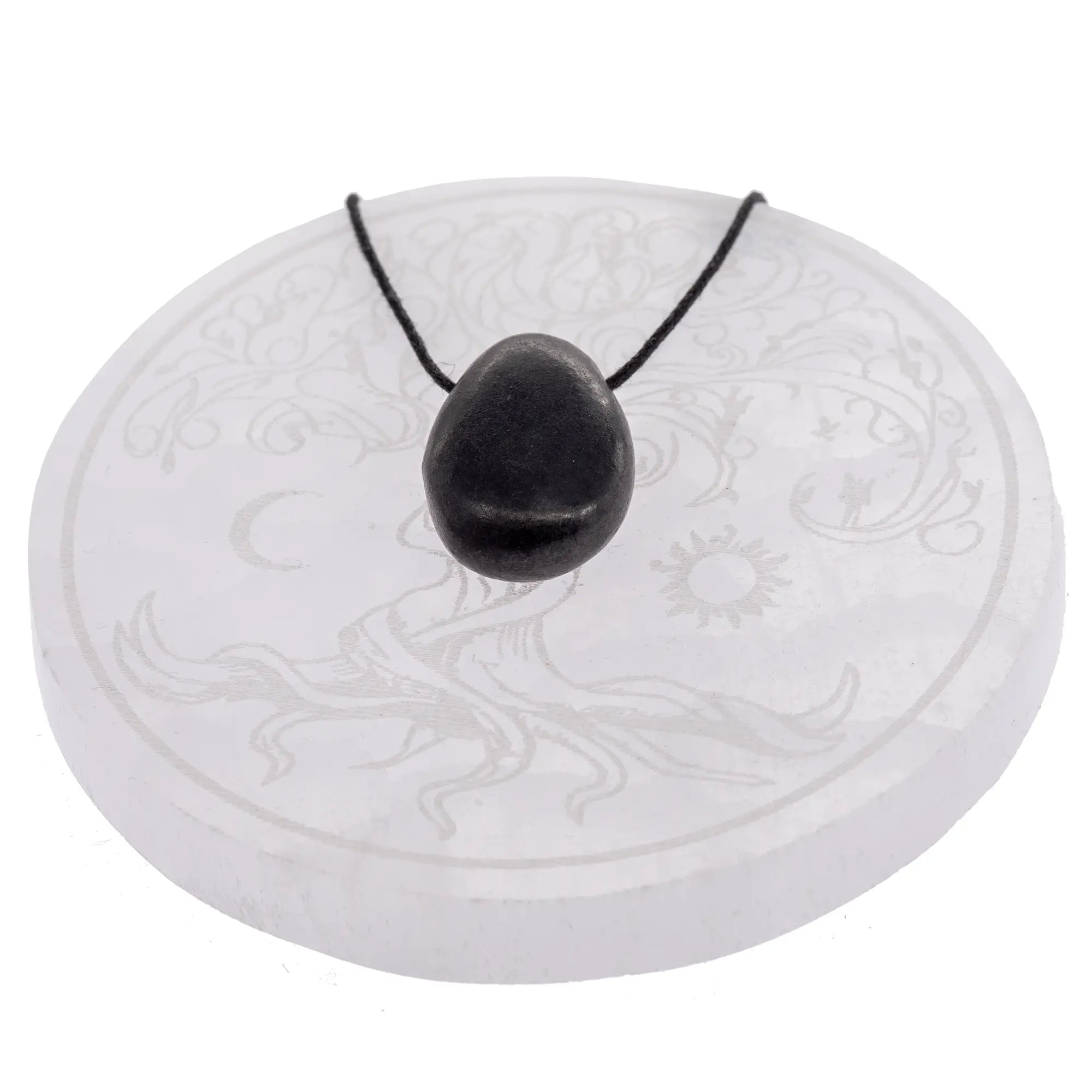 Pendentif shungite percée pour cordon ou chaîne, pièce naturelle