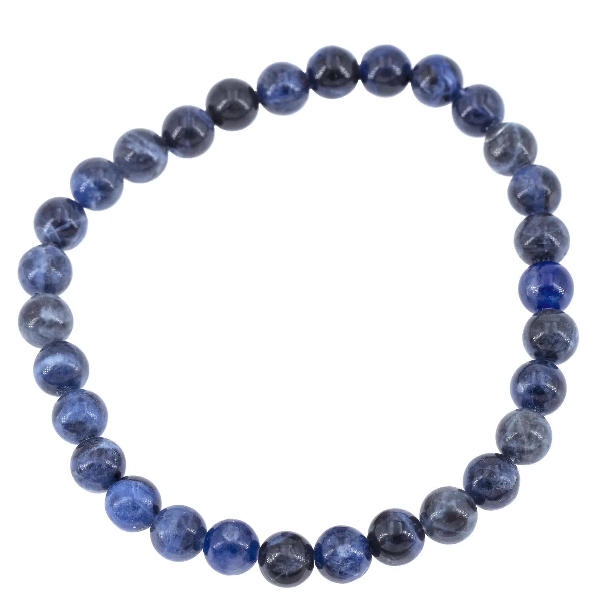 Bracelet Sodalite perle ronde 6mm  - CRISTAL SOURCES