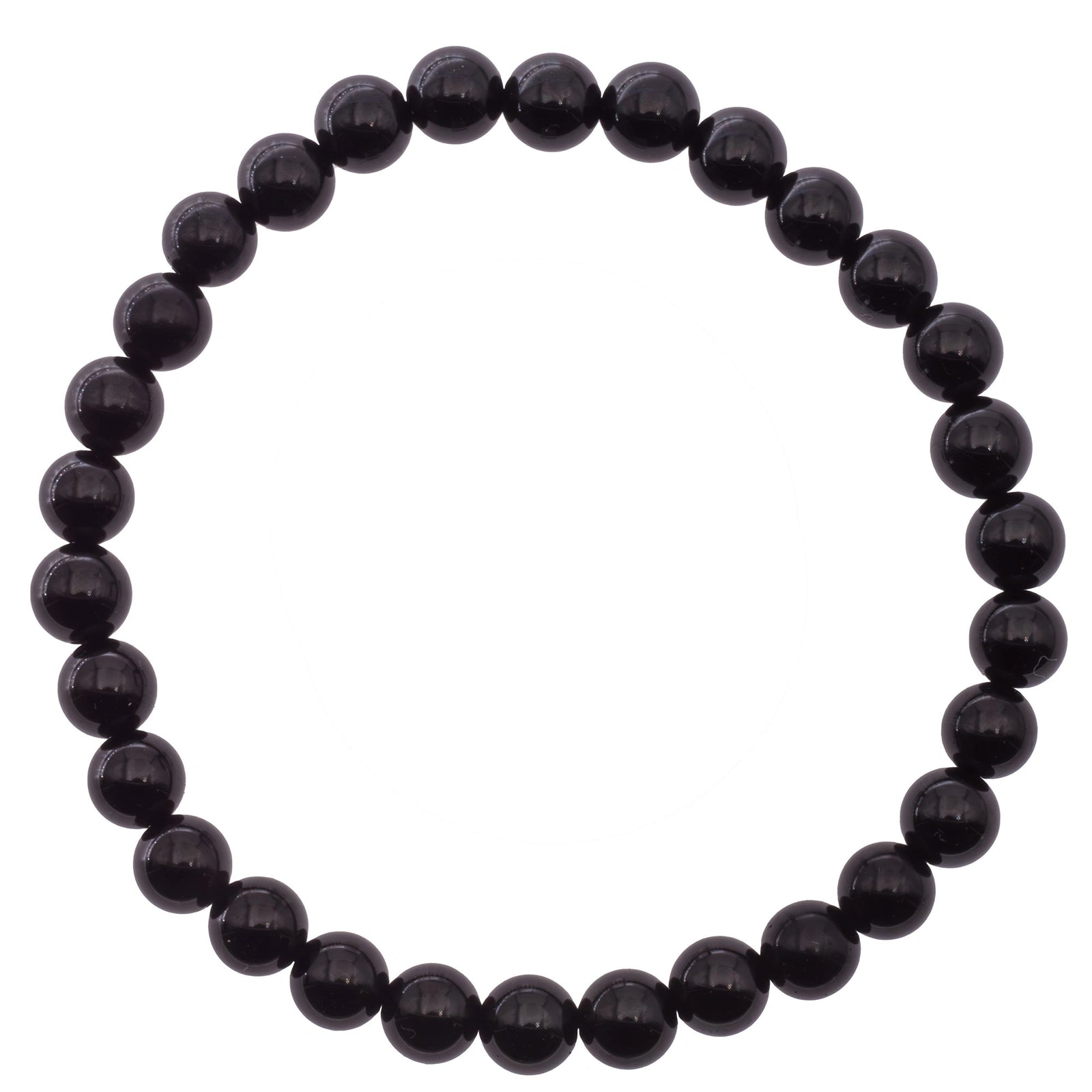 Bracelet en perle ronde 6mm de spinelle noir