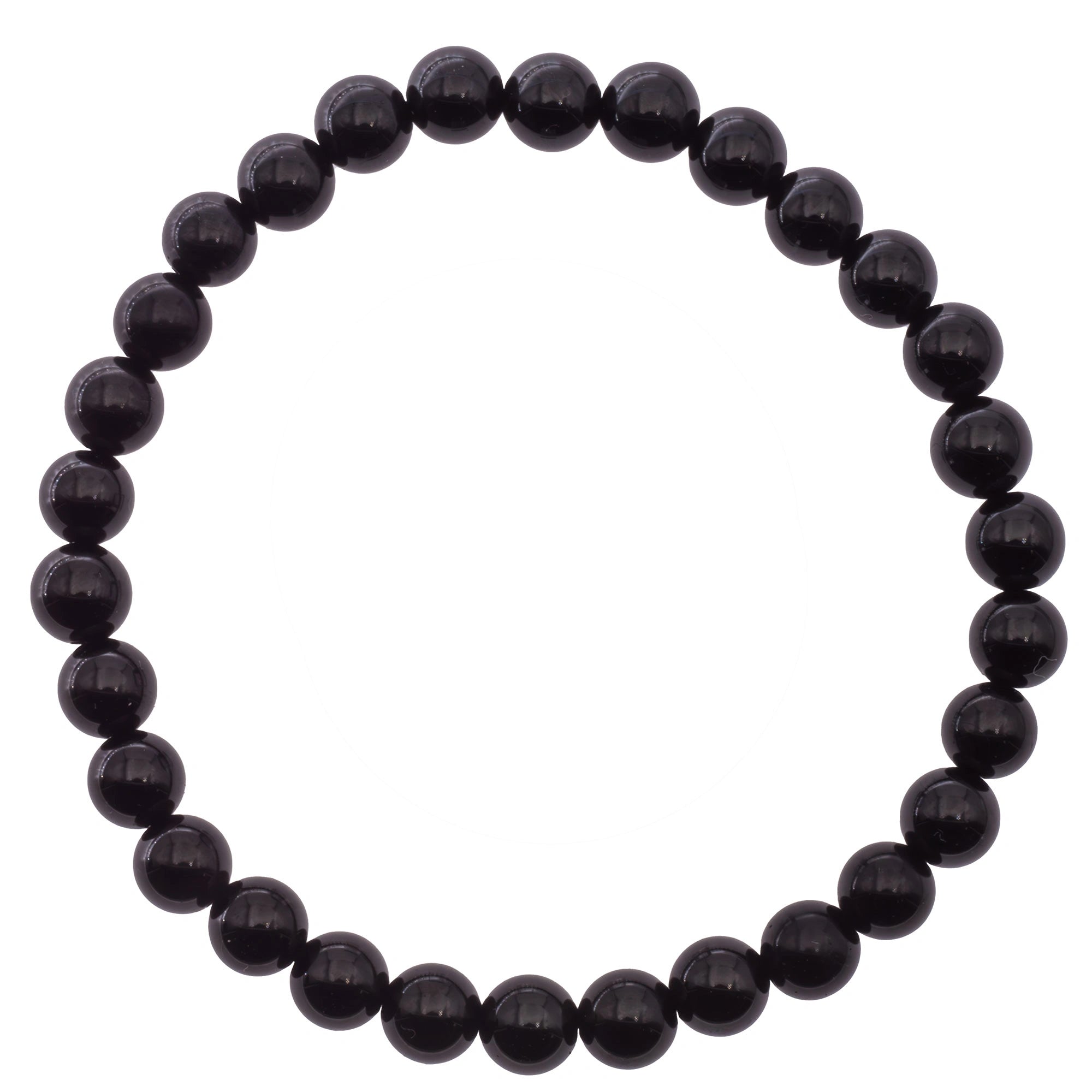 Bracelet en perle ronde 6mm de spinelle noir