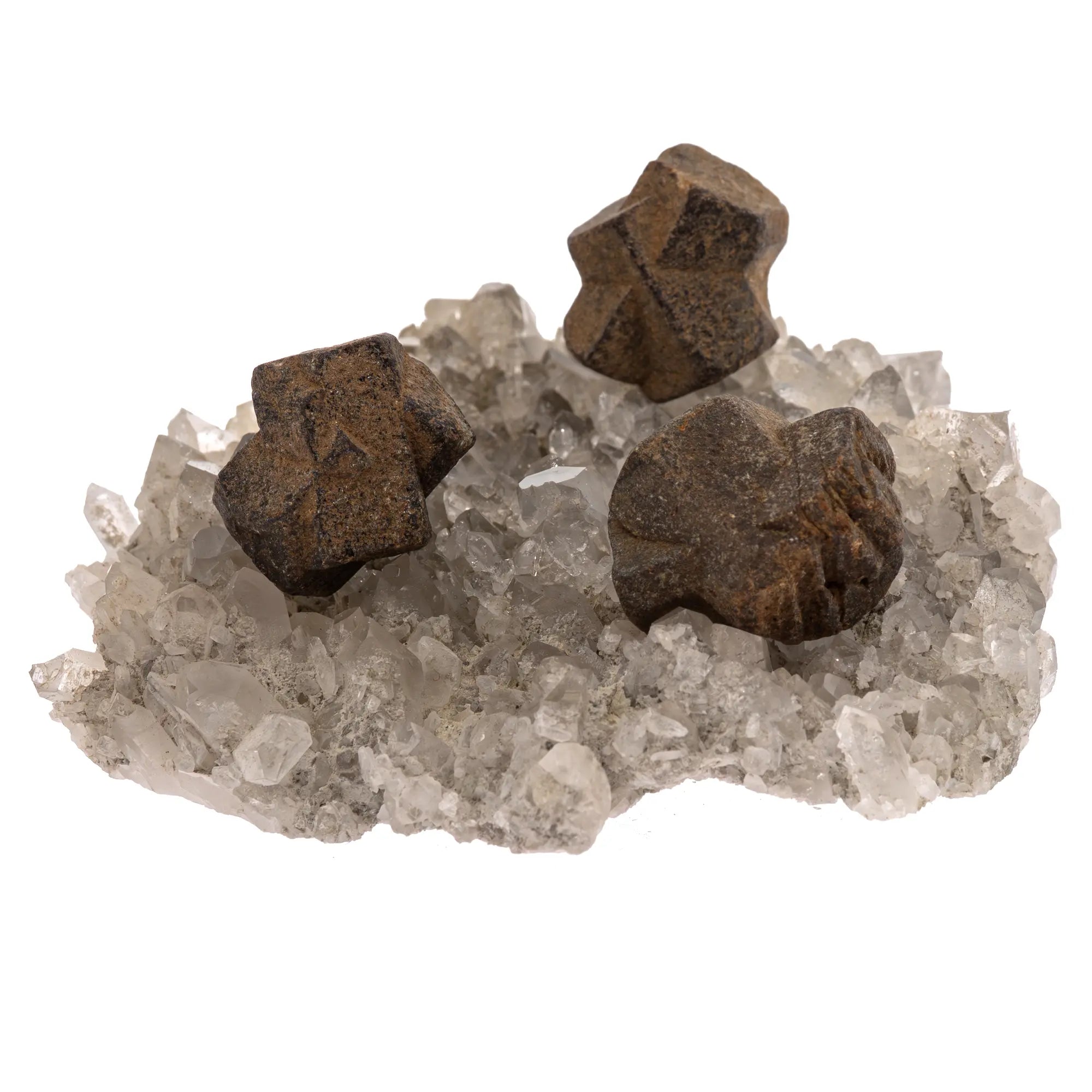 Staurotide - croix de St André - Baud France - 2 à 3 cm - Brute - CRISTAL SOURCES