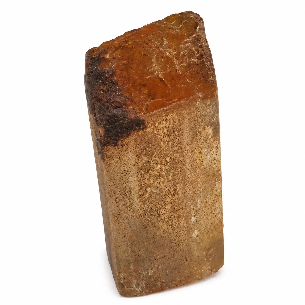 Spécimen de Topaze impériale brute d’Ouro Preto au Brésil, pierre naturelle de collection aux nuances orangées