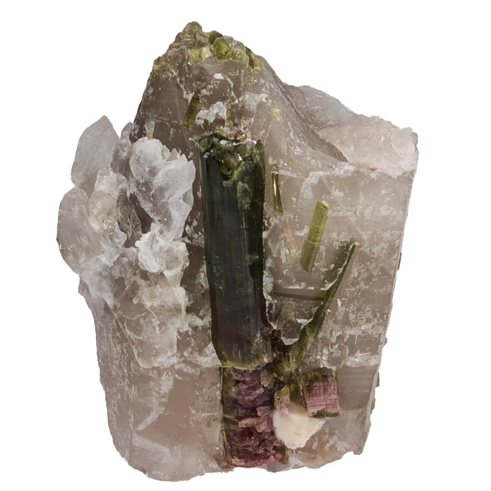Cristal Tourmaline melon d'eau sur quartz - Coronel Murta