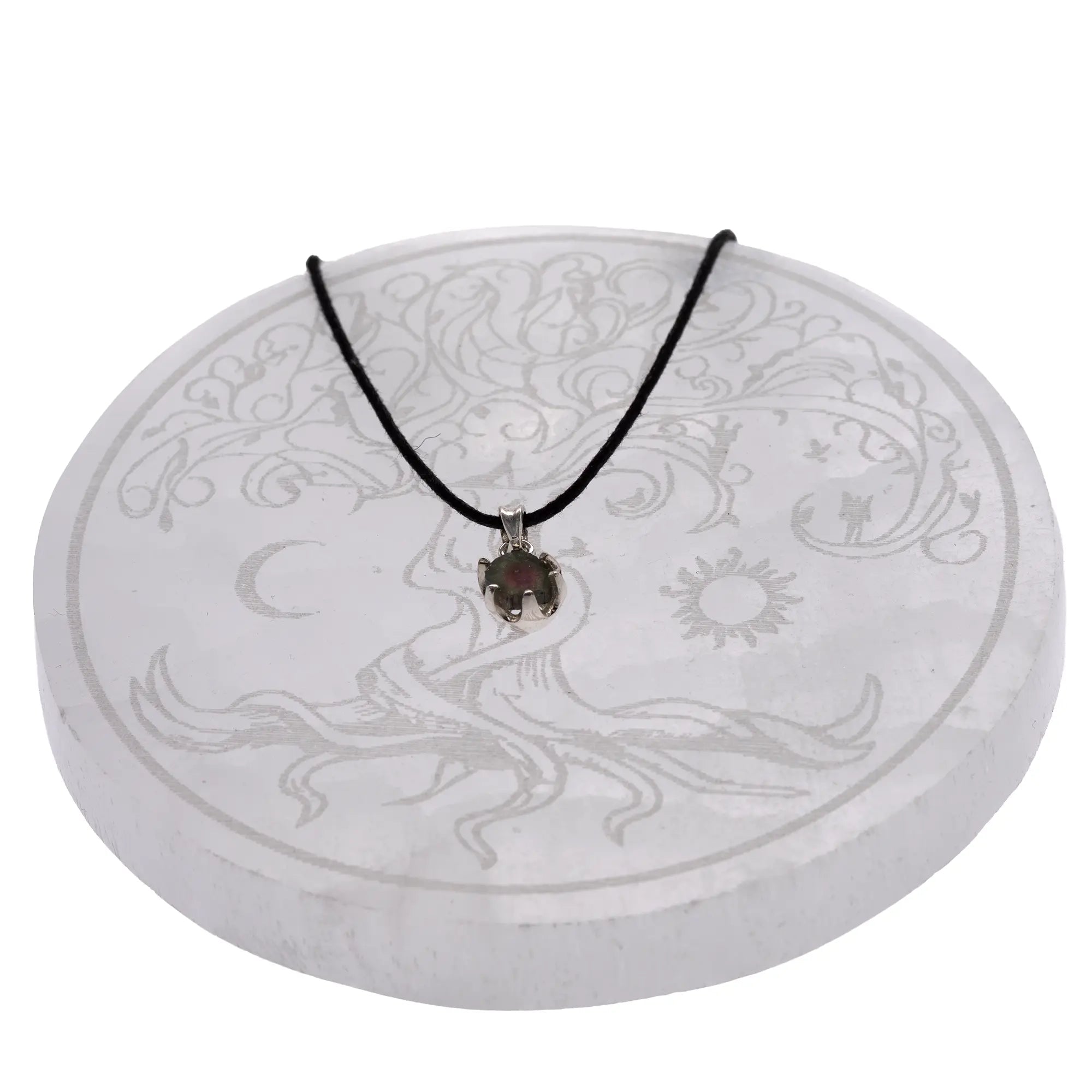 Pendentif Tourmaline melon d'eau sur argent - tranche polie