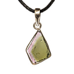 Pendentif Tourmaline Melon Eau argent - tranche polie - CRISTAL SOURCES