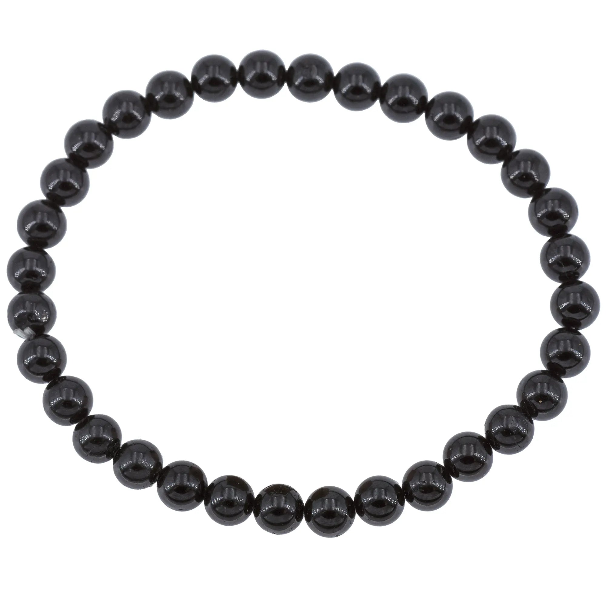 Bracelet Tourmaline noire perle ronde 6 mm  - CRISTAL SOURCES