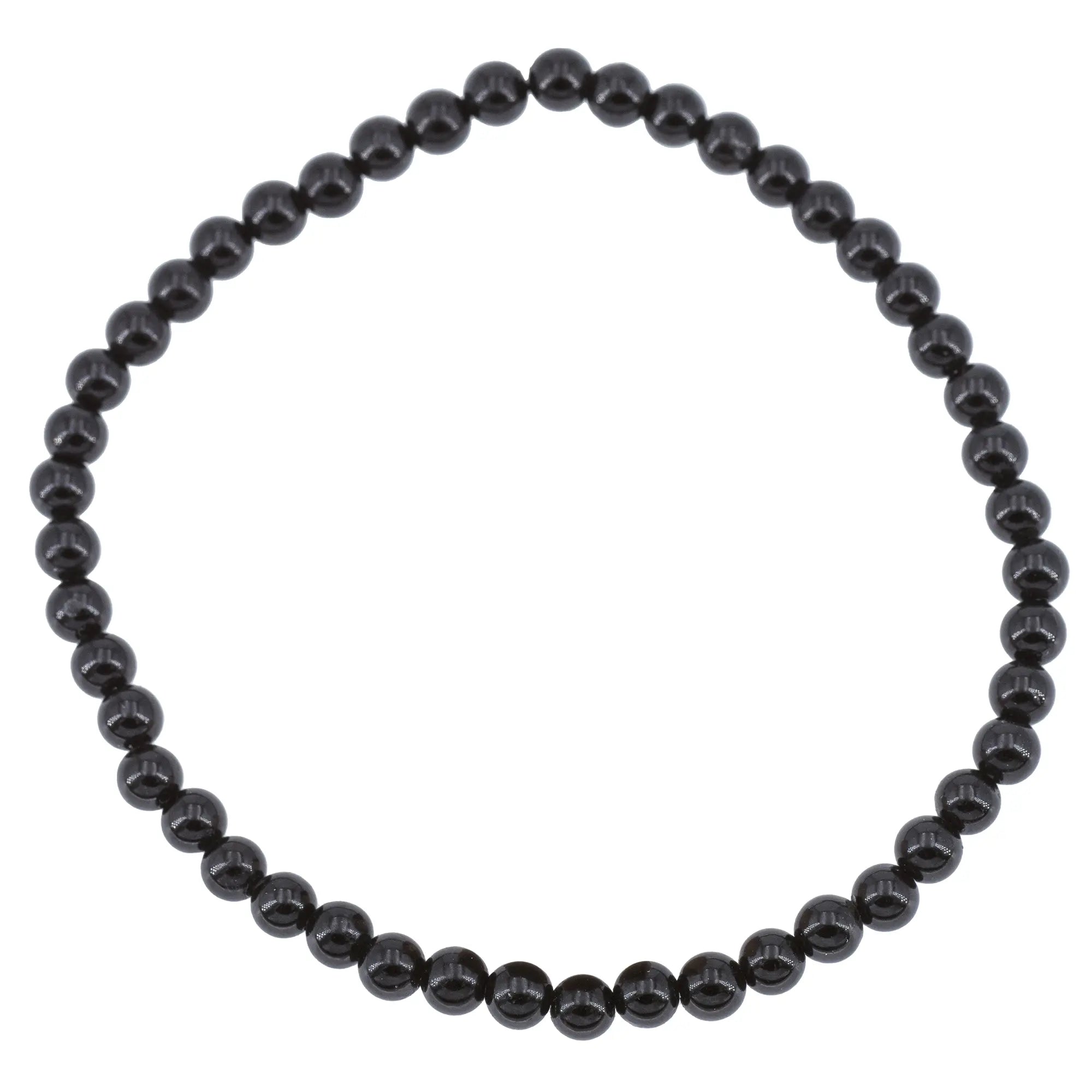 Bracelet Tourmaline noire perle ronde 4 mm  - CRISTAL SOURCES