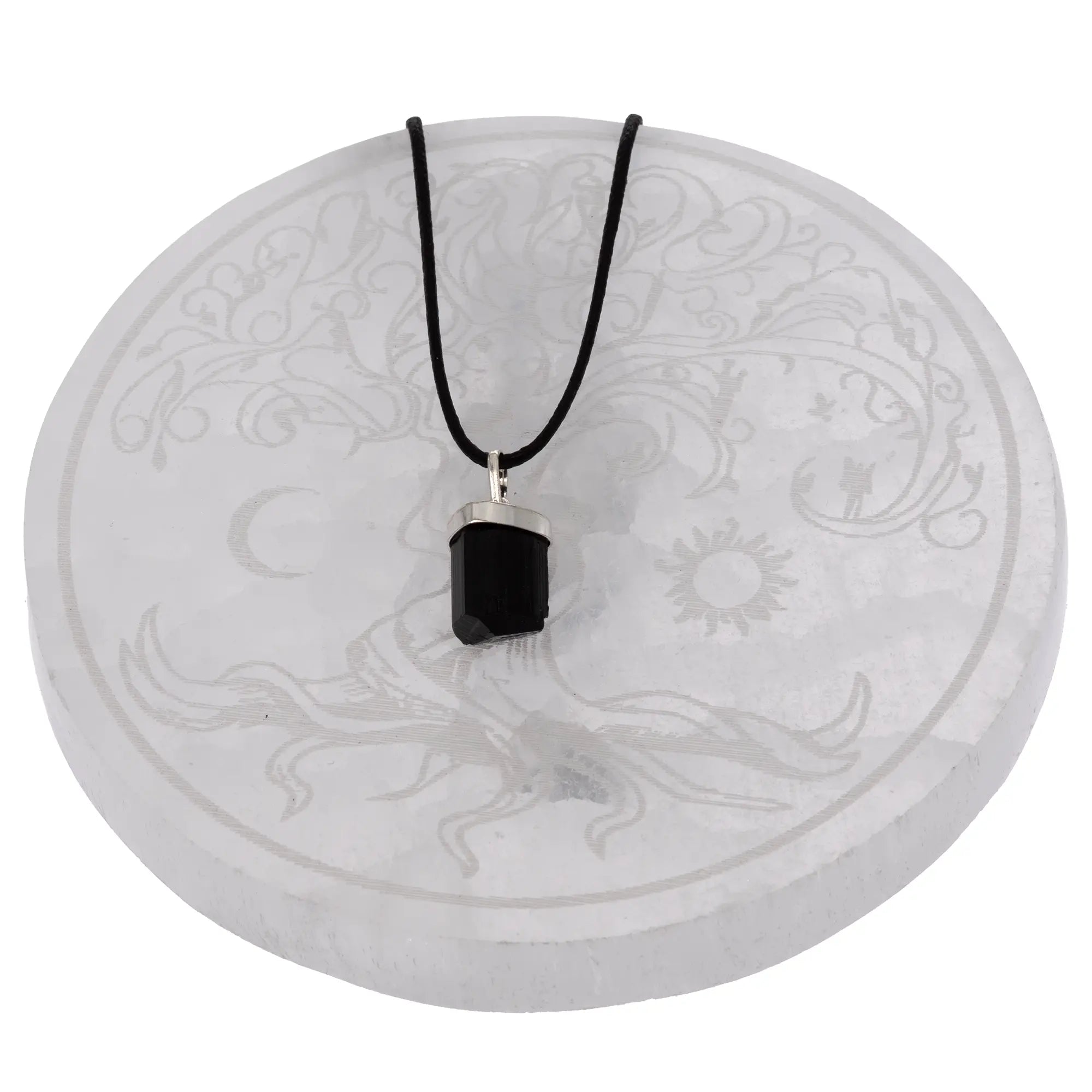 Pendentif Tourmaline noire brute sur argent - Pendentif - CRISTAL SOURCES