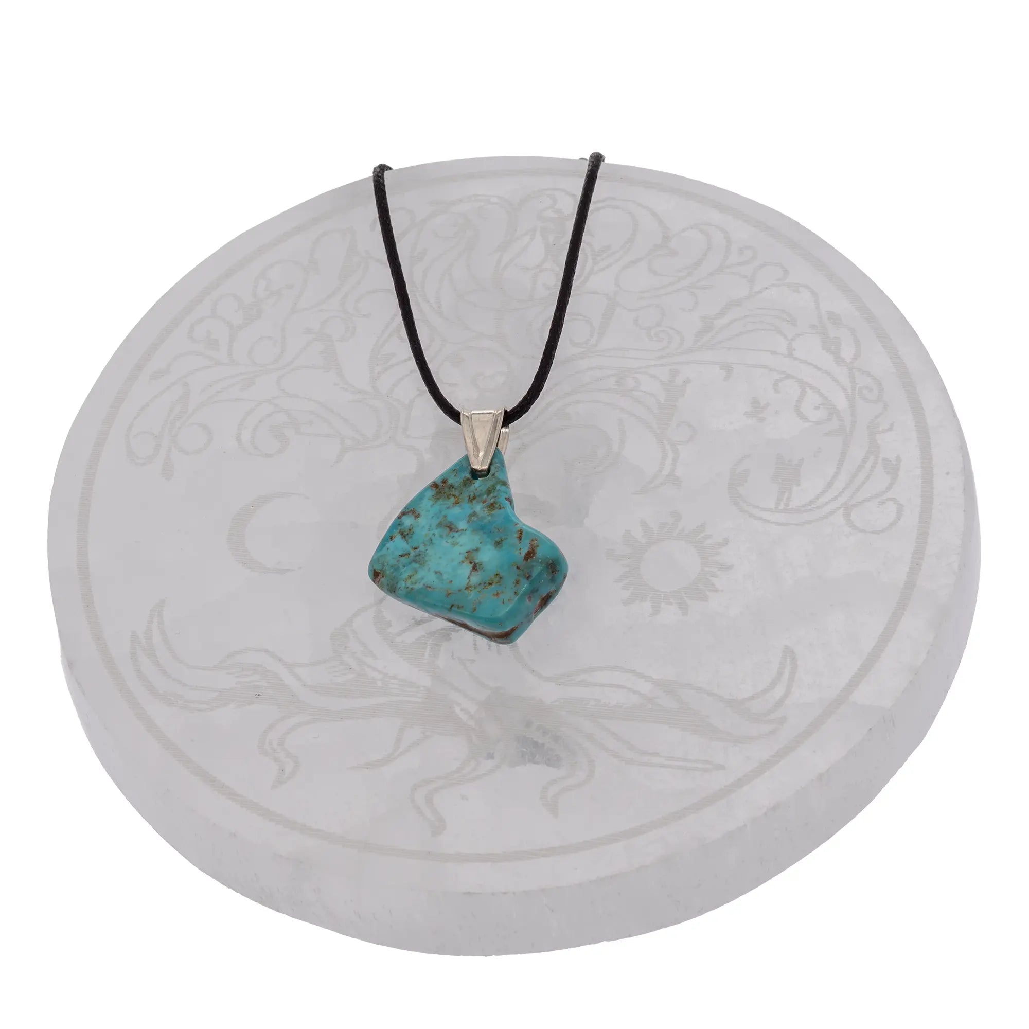 Pendentif turquoise argent - stabilisée - Mexique - 2.5 à 3 cm - Pendentif - CRISTAL SOURCES
