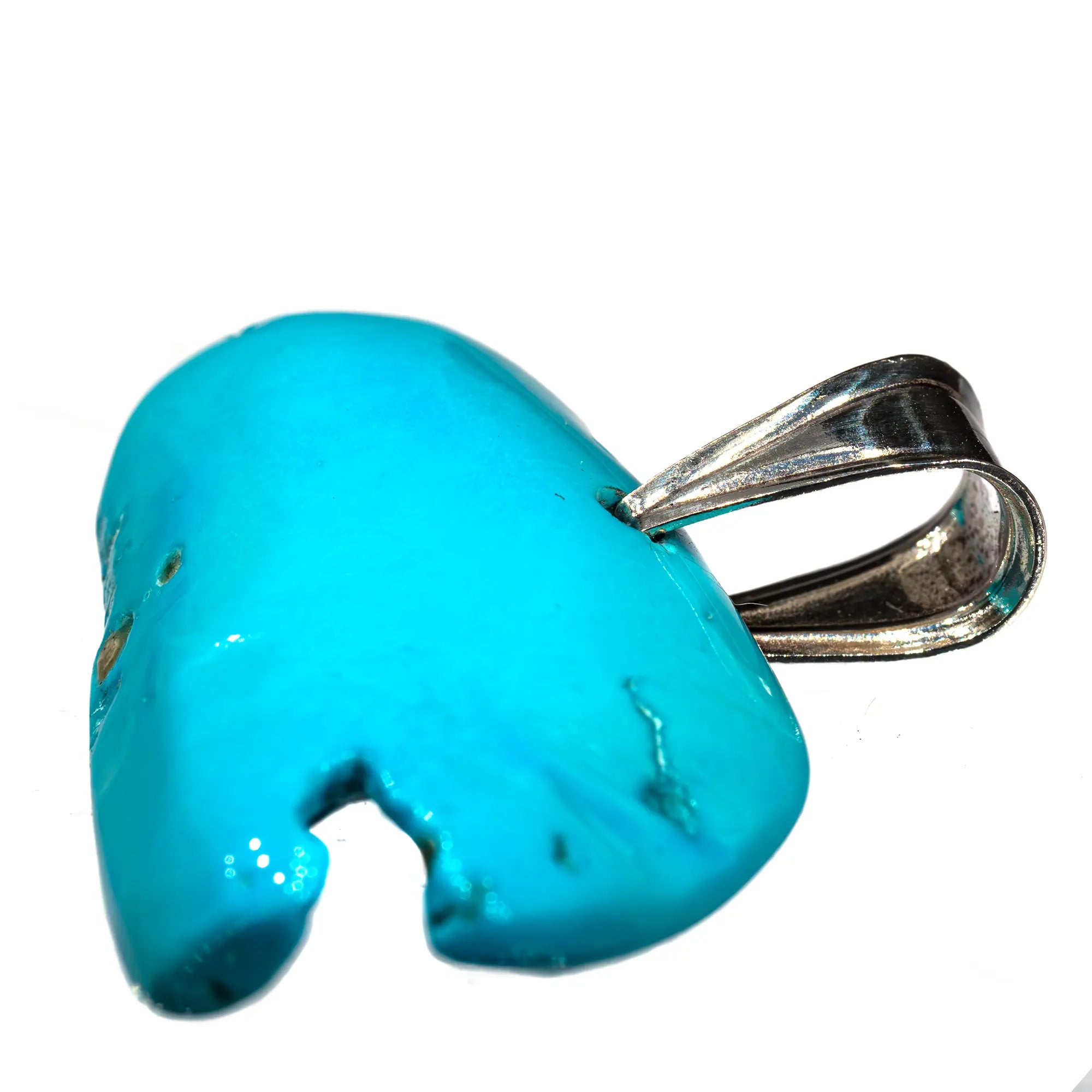 Pendentif turquoise argent - stabilisée - CRISTAL SOURCES