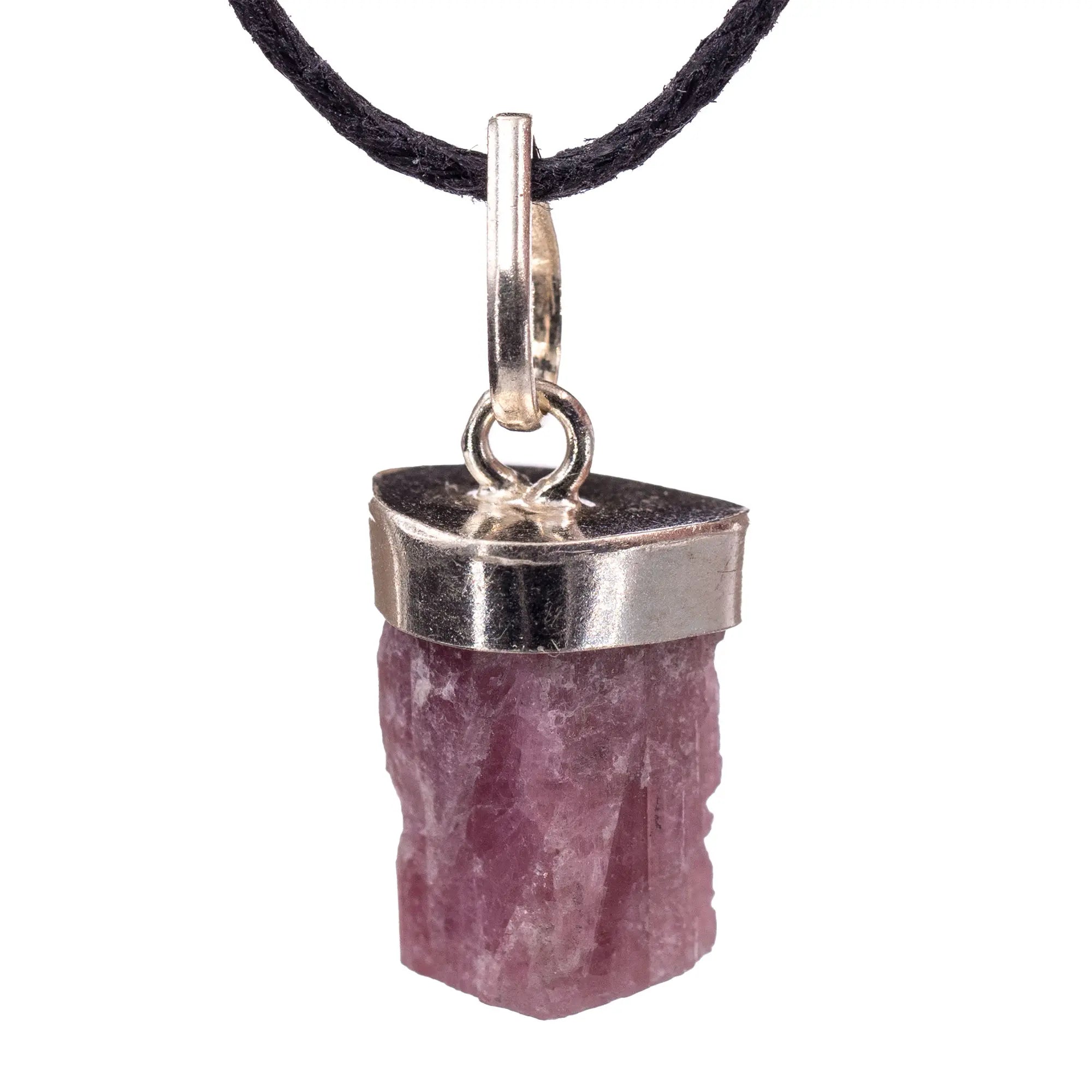 Pendentif Tourmaline rose argent - cristal - CRISTAL SOURCES