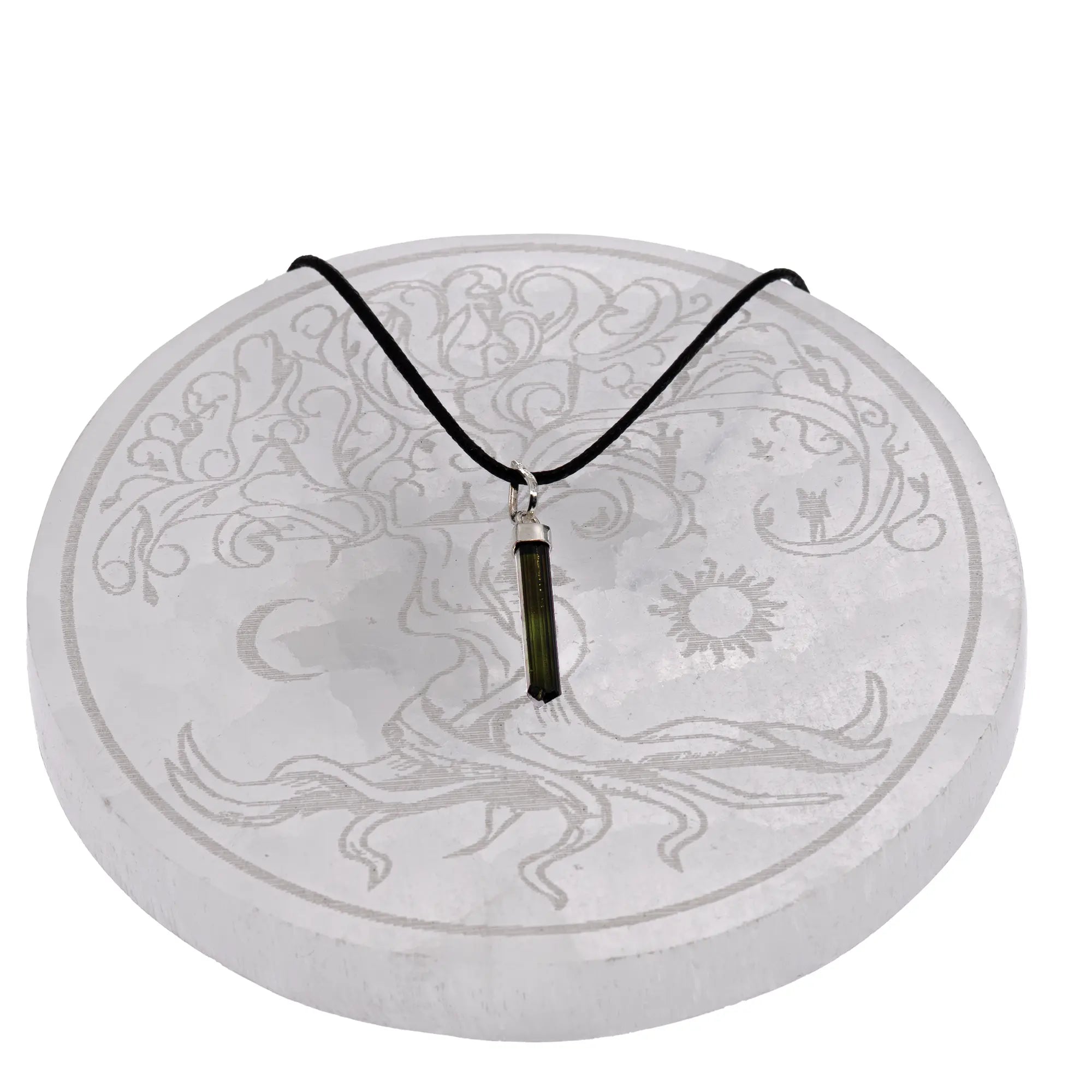 Pendentif Tourmaline verte argent - cristal - Pendentif - CRISTAL SOURCES