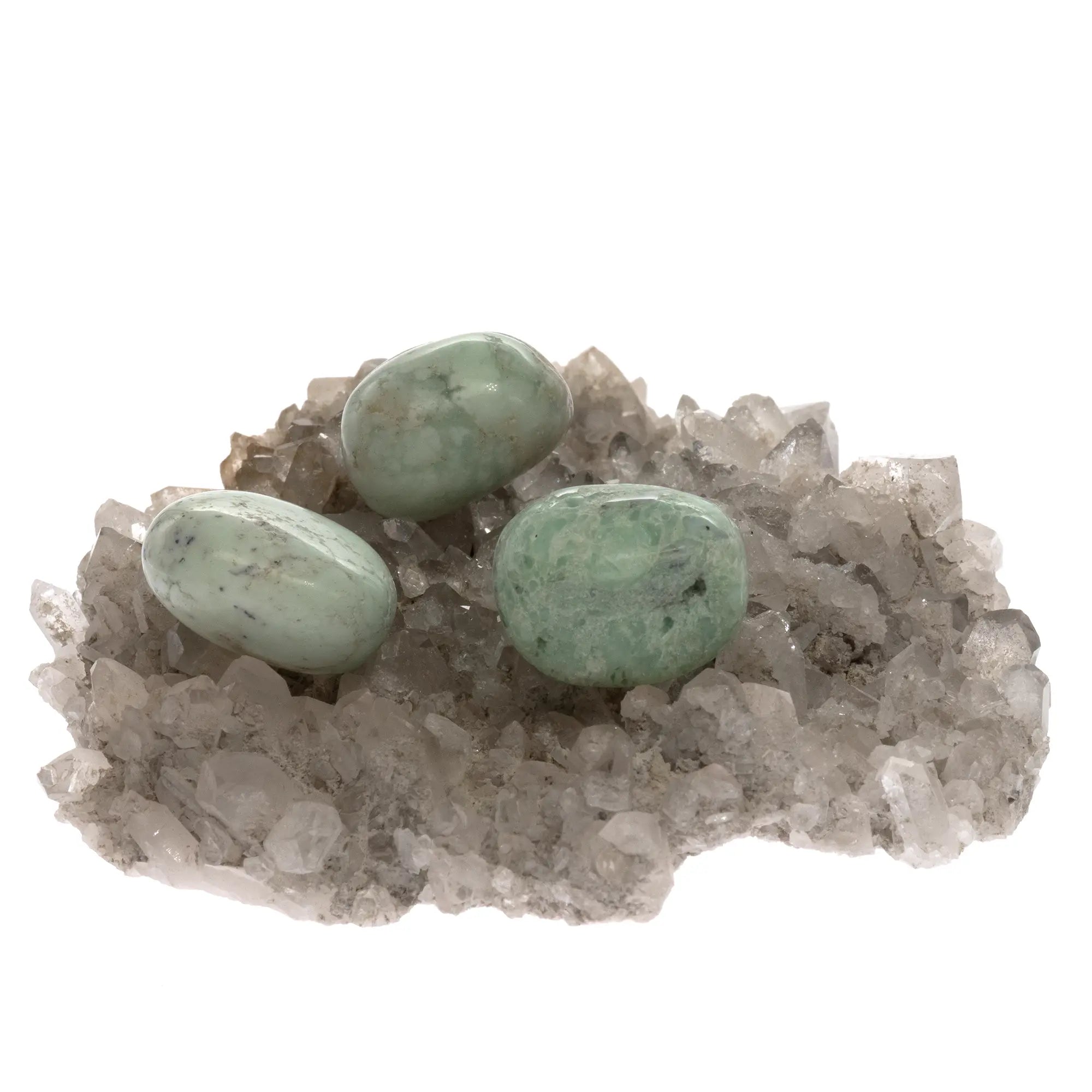 Variscite roulée États-Unis vue de côté 4g vert pomme totem animal confiance