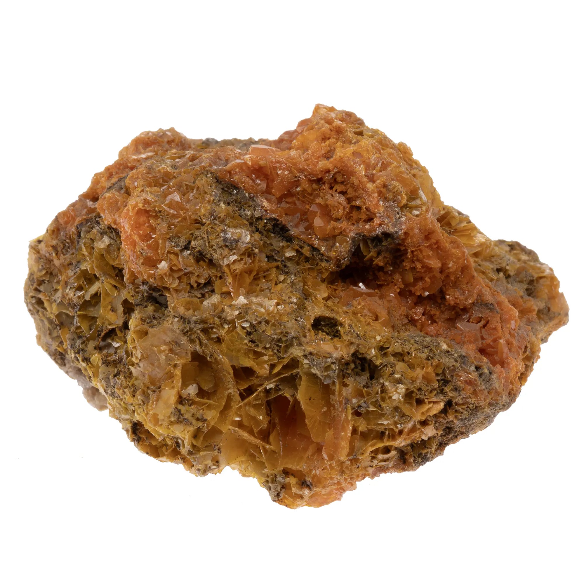Wulfenite géode Touissit Maroc 87g cristaux orange formation naturelle cavité minéral collection