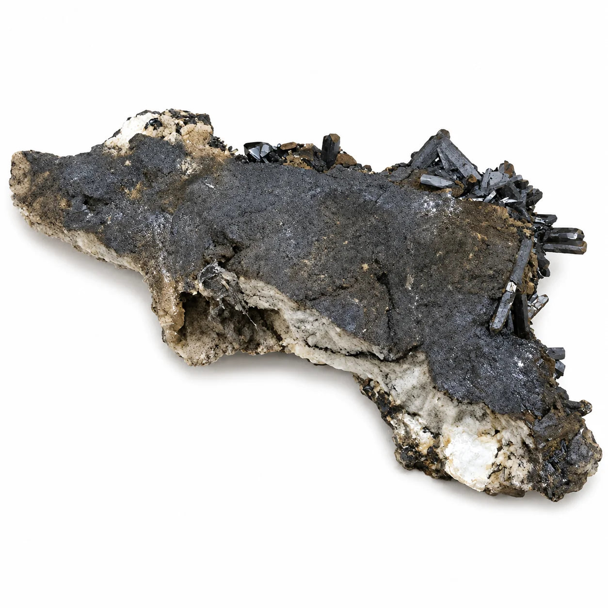 Échantillon naturel de Zanazziite sur Eosphorite de Taquaral, Minas Gerais, Brésil, présentant une cristallisation caractéristique de ce phosphate rare.