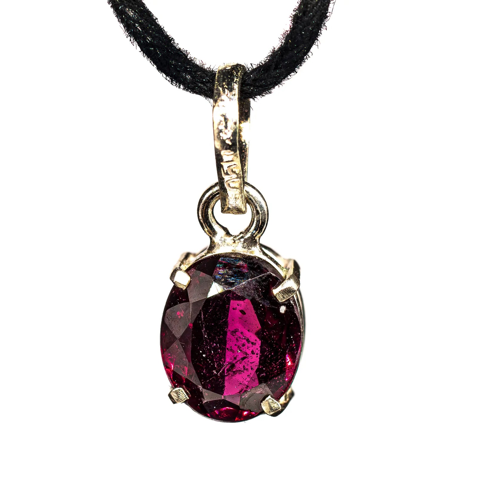 Pendentif Tourmaline rose argent - pierre facettée - CRISTAL SOURCES