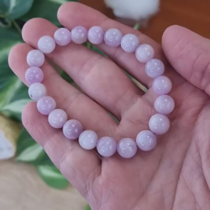 Bracelet Kunzite perle ronde 8mm