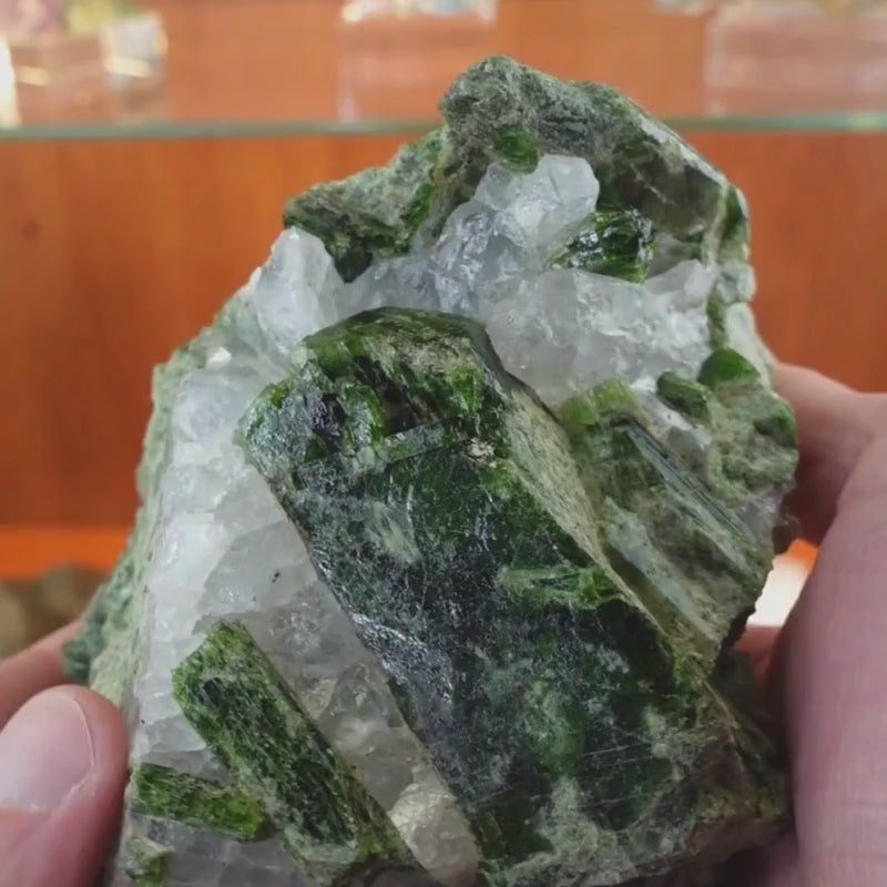 Pierre Diopside cristal de Aracuai, Brésil - collection